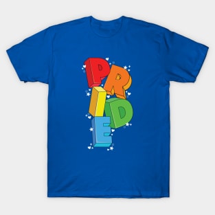 Rainbow, Colorful PRIDE Word Art // LGBTQIA Pride // Pride Month Celebration T-Shirt